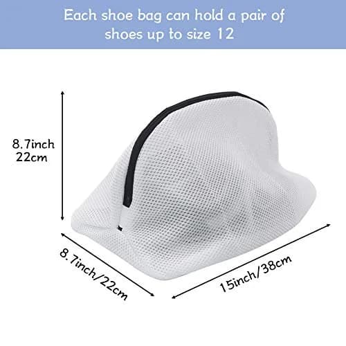 Tenn Well 3Pcs Mesh Laundry Bags for Shoes Sneakers Fits Size 12 | Breathable & Durable thumbnail 3