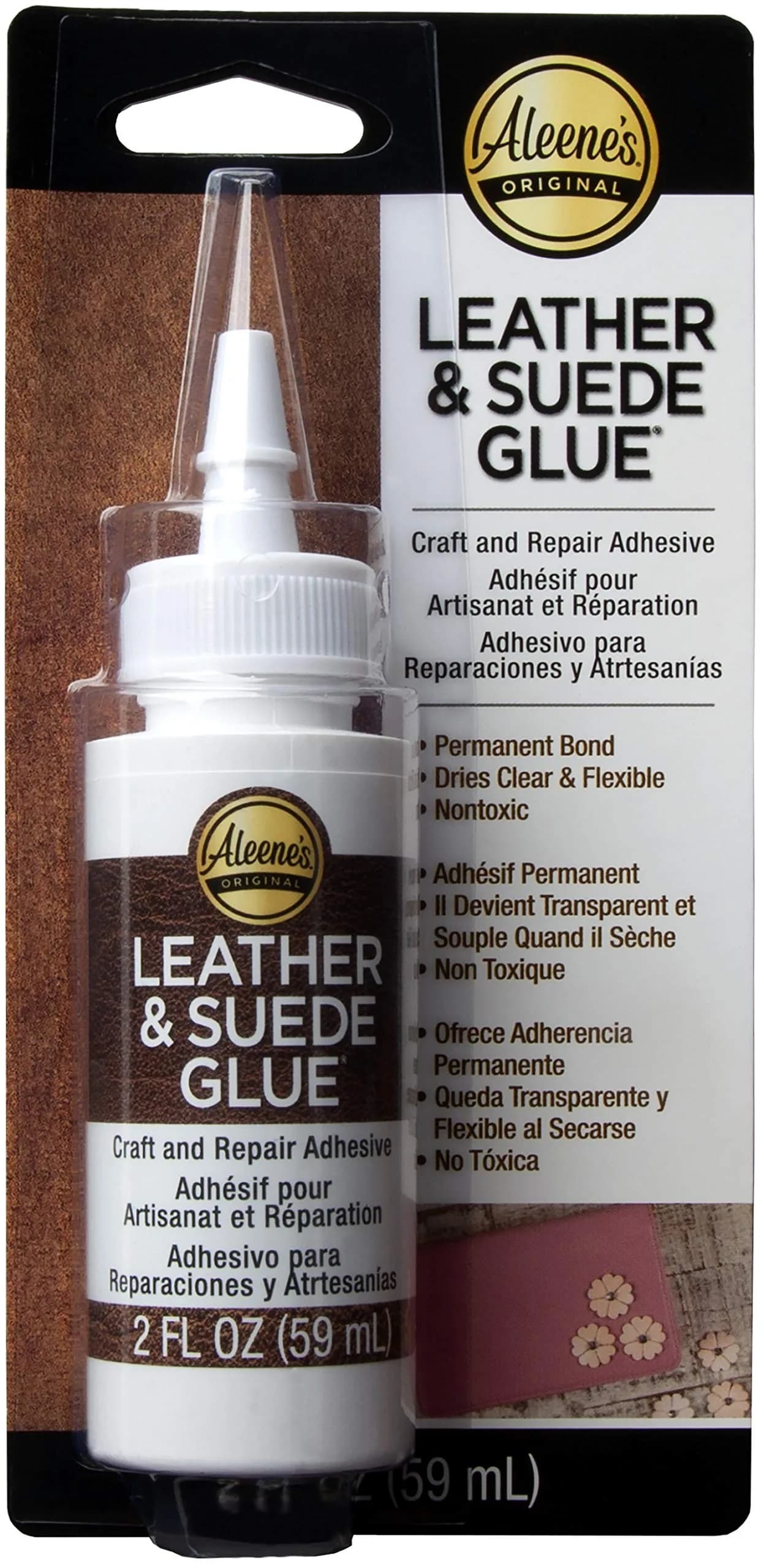 Aleene's Leather & Suede Glue, 59ml (2 fl oz) | Fast-Tacking Adhesive for Crafts & Light Repairs - main product image