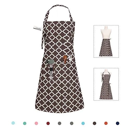 LessMo Cotton Apron with 3 Pockets | Adjustable Chef Apron for Kitchen & BBQ (Coffee) thumbnail 1