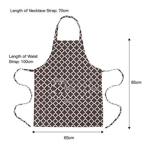 LessMo Cotton Apron with 3 Pockets | Adjustable Chef Apron for Kitchen & BBQ (Coffee) thumbnail 4