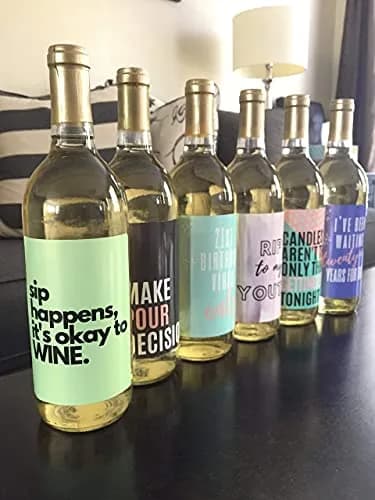 Harper & Ivy Designs 21st Birthday Wine Bottle Labels (6-Pack) | Chic Bday Gifts for Women thumbnail 6