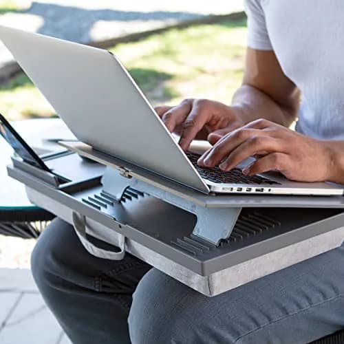 LapGear Ergo Pro Lap Desk with 20 Adjustable Angles, Mouse Pad, and Phone Holder - Gray - 51.5 cm (20.5 inches) Wide thumbnail 6