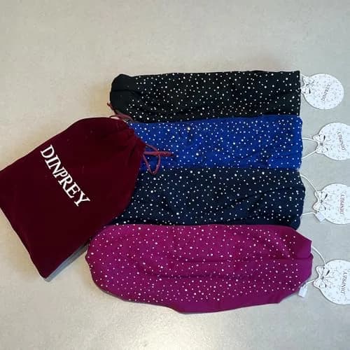 DINPREY Rhinestone Dots Wide Headband - Women's Twisted Solid Diamond Workout, Yoga & Makeup Head Wrap (4 Pcs) | Soft Cotton & Spandex, Elegant & Comfortable thumbnail 2
