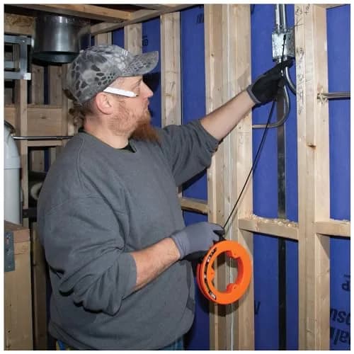 Klein Tools 25-Foot Steel Fish Tape | 7.62m (25 ft) x 6.35mm (1/4") Flat Electrical Wire Puller thumbnail 8