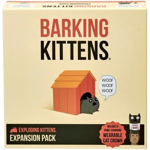 Exploding Kittens Barking Kittens Expansion Set 20 Cards + Cat Crown | Ages 7+ Family Party Game thumbnail 1