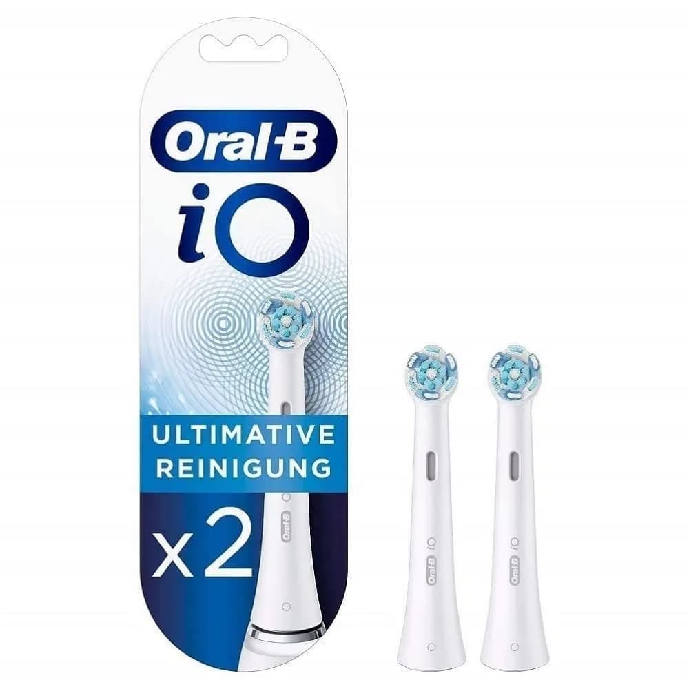Oral-B iO Ultimate Cleaning Toothbrush Heads 2 Count | Revolutionary iO Technology for Best Cleaning — White