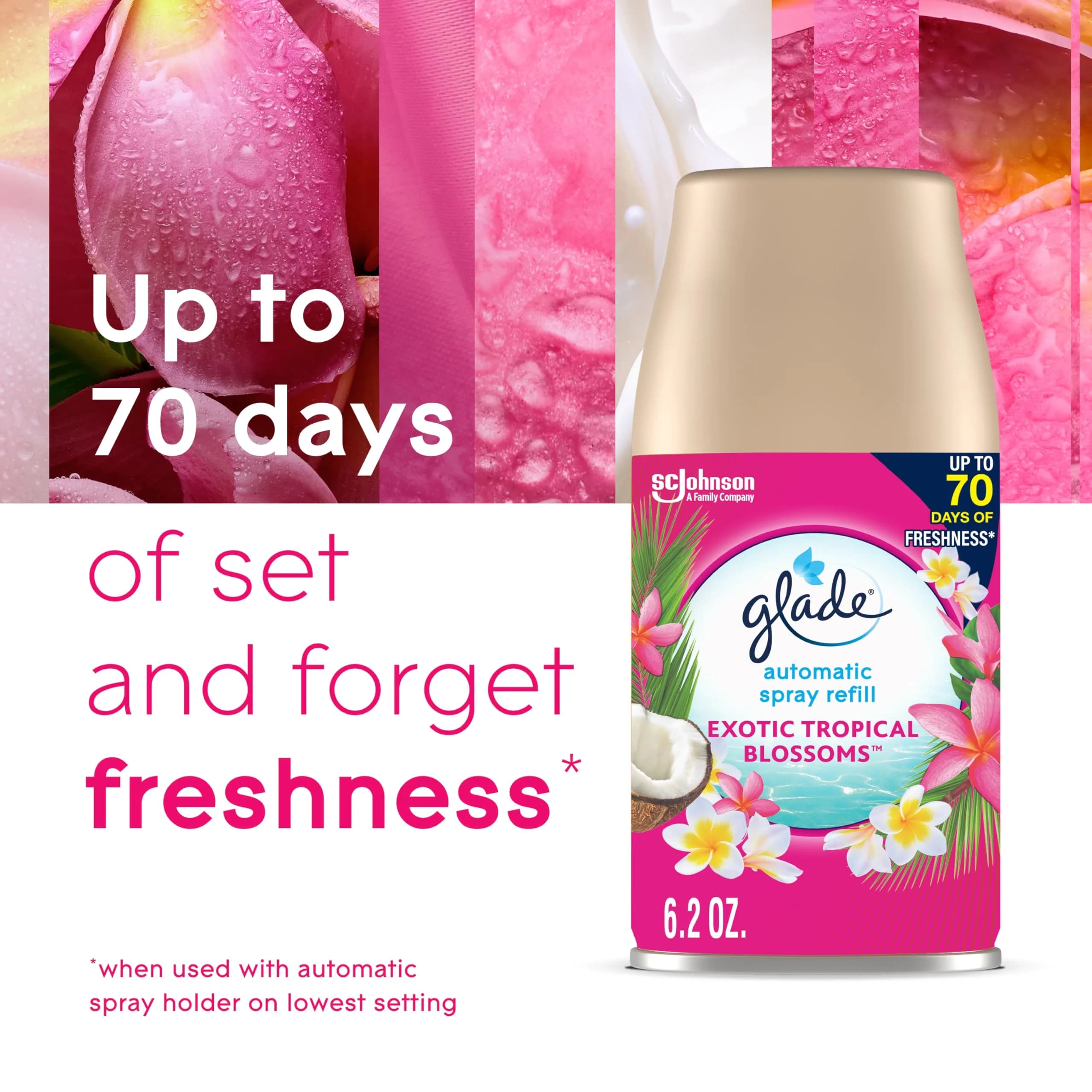 Glade Automatic Spray Air Freshener Refill Tropical Blossoms 6.2 Fl Oz (18.6 ml) | 3 Count Pack - view 6