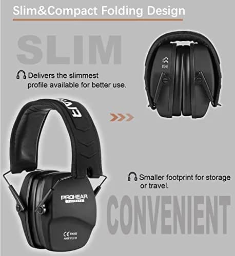 PROHEAR 016-Gel Shooting Ear Protection, NRR 26dB, Gel Cushions | Foldable Passive Earmuffs for Loud Noise thumbnail 5