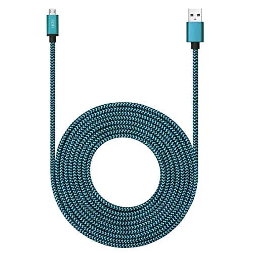 RoFI 15ft Micro USB Cable Blue | 3A Fast Charging, Durable Nylon Braided Charger Cord for Samsung, Kindle, LG, PS4, Xbox One thumbnail 1