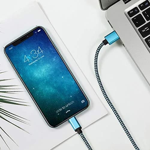 RoFI 15ft Micro USB Cable | Fast Charging 3A, Durable Nylon Braided, White thumbnail 5