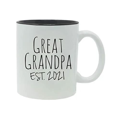 CustomGiftsNow Great Grandpa Established Est. 2021 Ceramic Coffee Mug 312 ml (11 Ounce) | Imported Novelty Mug for Grandpas thumbnail 1