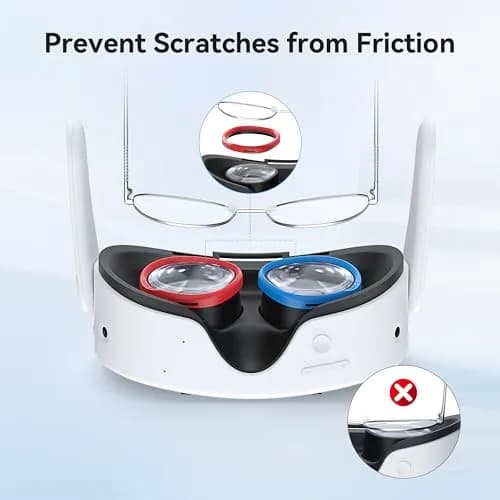 AMVR Glasses Spacer Compatible with Oculus Quest 2 & Rift S | Soft Silicone Anti-Scratch Ring, 3 Sizes, Protect VR Lens & Prescription Glasses thumbnail 3