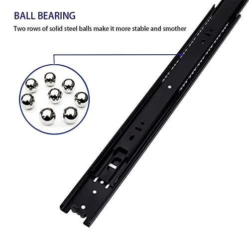 Tobinice 6 Pairs of 12 Inch Full Extension Side Mount Drawer Slides | Silent Steel Ball Bearing Hardware thumbnail 2