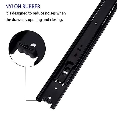 Tobinice 6 Pairs of 12 Inch Full Extension Side Mount Drawer Slides | Silent Steel Ball Bearing Hardware thumbnail 3