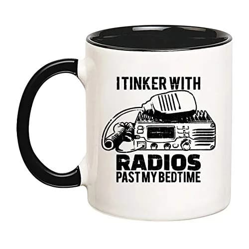 Saviola Amateur Radio Operator Mug - I Tinker With Radios Ham Coffee Cup, 11oz Novelty | Radio Enthusiast Gift thumbnail 1