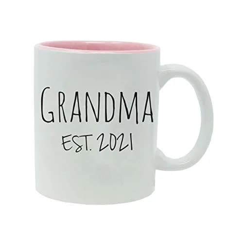 CustomGiftsNow Grandma Established Est. 2021 11-Ounce Ceramic Coffee Mug with Gift Box (Pink) | Personalized Gift for Grandparents thumbnail 1