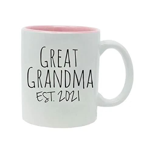 CustomGiftsNow Great Grandma Established Est. 2021 11-Ounce Ceramic Coffee Mug with Gift Box (Pink) | Personalized Gift for Grandparents thumbnail 1