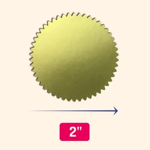 TownStix Gold Foil Seal Stickers for Certificates - 2 inch (5.1 cm) | Pack of 200 thumbnail 2