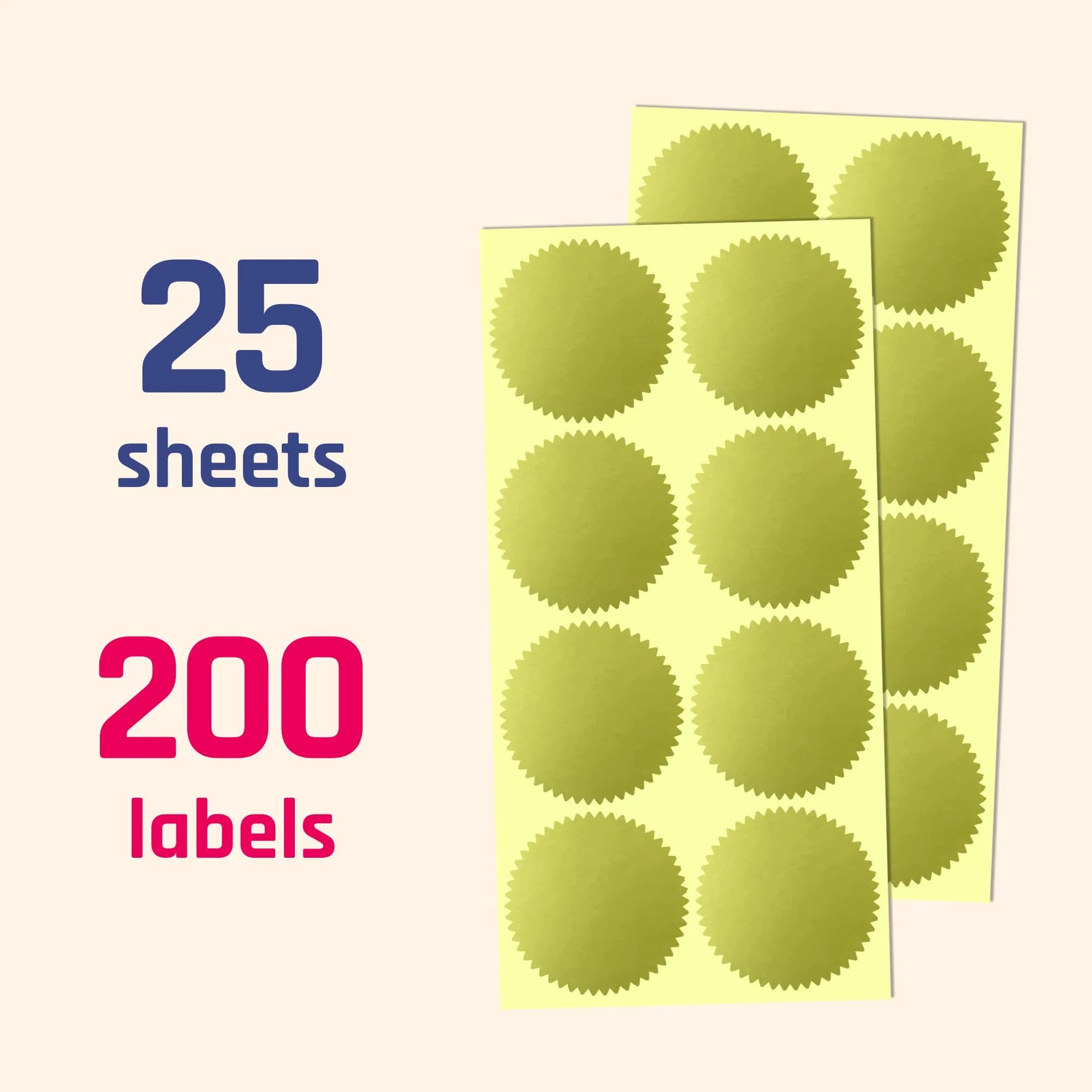 TownStix Gold Foil Seal Stickers for Certificates - 2 inch (5.1 cm) | Pack of 200 - view 3