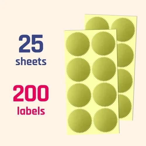 TownStix Gold Foil Seal Stickers for Certificates - 2 inch (5.1 cm) | Pack of 200 thumbnail 3