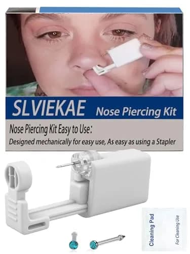 SLVIEKAE Blue Nose Piercing Kit, Single Use Nostril Puncture Tool with Cubic Zirconia Stud | 18 Gauge thumbnail 6