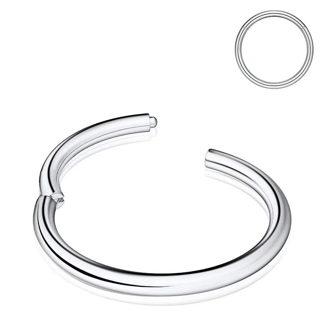 M MOOHAM Nose Rings for Women, 18g Silver Hoop, 9mm Inner Diameter | Hypoallergenic Surgical Steel Jewelry — 1pcs, Silver, 18g, Diameter: 9mm