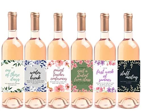 Harper & Ivy Designs Teacher Appreciation Wine Bottle Labels | Funny Gifts for Women & Teachers thumbnail 1