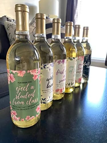 Harper & Ivy Designs Teacher Appreciation Wine Bottle Labels | Funny Gifts for Women & Teachers thumbnail 5
