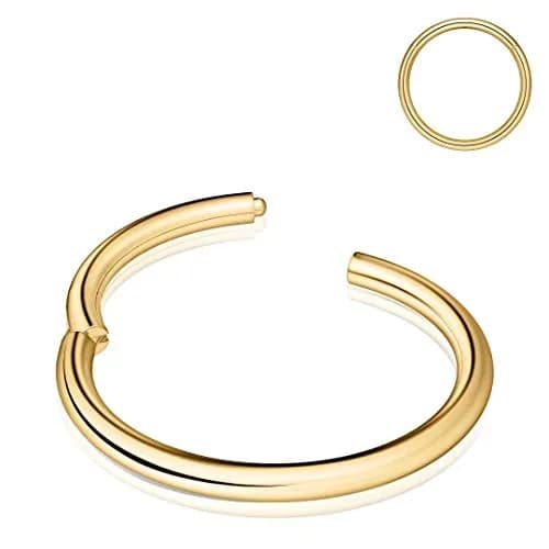 M MOOHAM Gold 18g Piercing Jewelry | Surgical Steel Septum & Nipple Ring (9mm) thumbnail 1