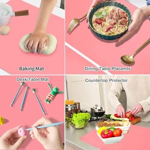 QPIX DIGITAL Extra Large Silicone Craft Mat 60x40 cm (23.62x15.75 inches) | BPA-Free Food-Grade Silicone for Kids Crafts, Baking, and Dining thumbnail 4