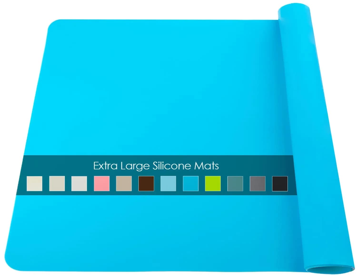 QPIX DIGITAL Extra Large Silicone Craft Mat 59.94cm x 40cm (23.62x15.75 inches) | Food-Grade BPA-Free & Heat Resistant — 03-blue