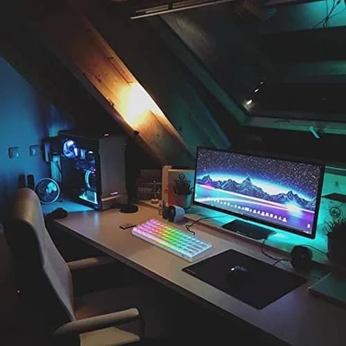 RK ROYAL KLUDGE RK61 Wired 60% Mechanical Gaming Keyboard with QMK/VIA Programmable RGB Backlit, Hot Swappable Red Switch, White (61 Keys) thumbnail 8