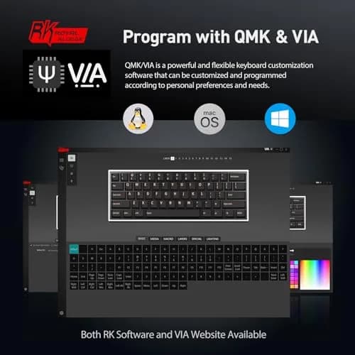 RK ROYAL KLUDGE RK61 Hot-Swappable Mechanical Keyboard | 61 Keys, RGB Backlit, White thumbnail 7