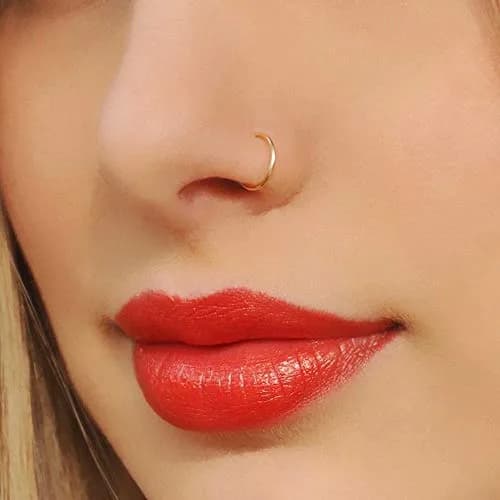 M MOOHAM Nose Rings for Women, 14g Silver Surgical Steel Hypoallergenic Hinged Small Nose Ring 14 Gauge 6mm Septum Ring Cartilage Hoop Earring Conch Piercing Jewelry for Women thumbnail 3