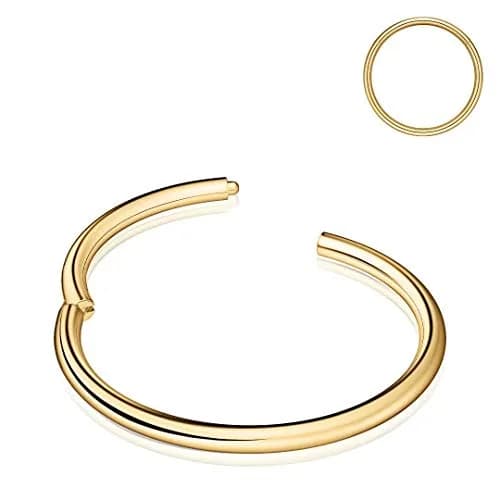 M MOOHAM Nose Rings for Women, 20g Gold Nose Ring Hoop 5mm | Hypoallergenic Surgical Steel thumbnail 1