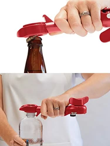 Kuhn Rikon 5-in-1 Auto Safety Master Opener for Cans, Bottles and Jars, White, 9 x 2.75 inches | Swiss Precision Kitchen Gadget thumbnail 5