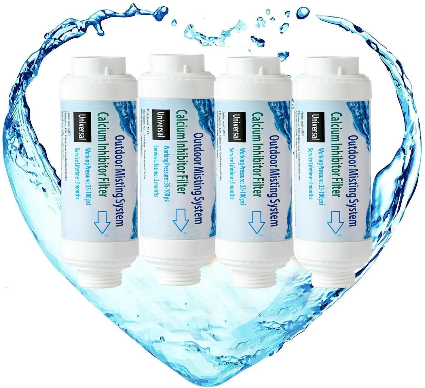 H&G lifestyles Calcium Inhibitor Filter for Misting System 254 g (9 oz) Pack of 4 | Protects Nozzles & Improves Water Flow — Pack of 4