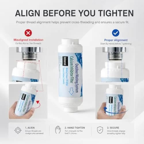 H&G lifestyles Misting System Calcium Inhibitor Filter 2 Count (Pack of 1) | Protects Nozzles & Improves Water Quality thumbnail 2