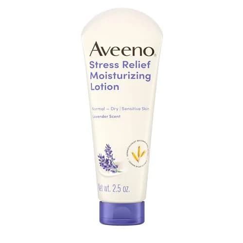 Aveeno Stress Relief Moisturizing Body Lotion Lavender Scent 75ml (2.5 Fl Oz) | Calms & Relaxes Skin with Prebiotic Oat thumbnail 6
