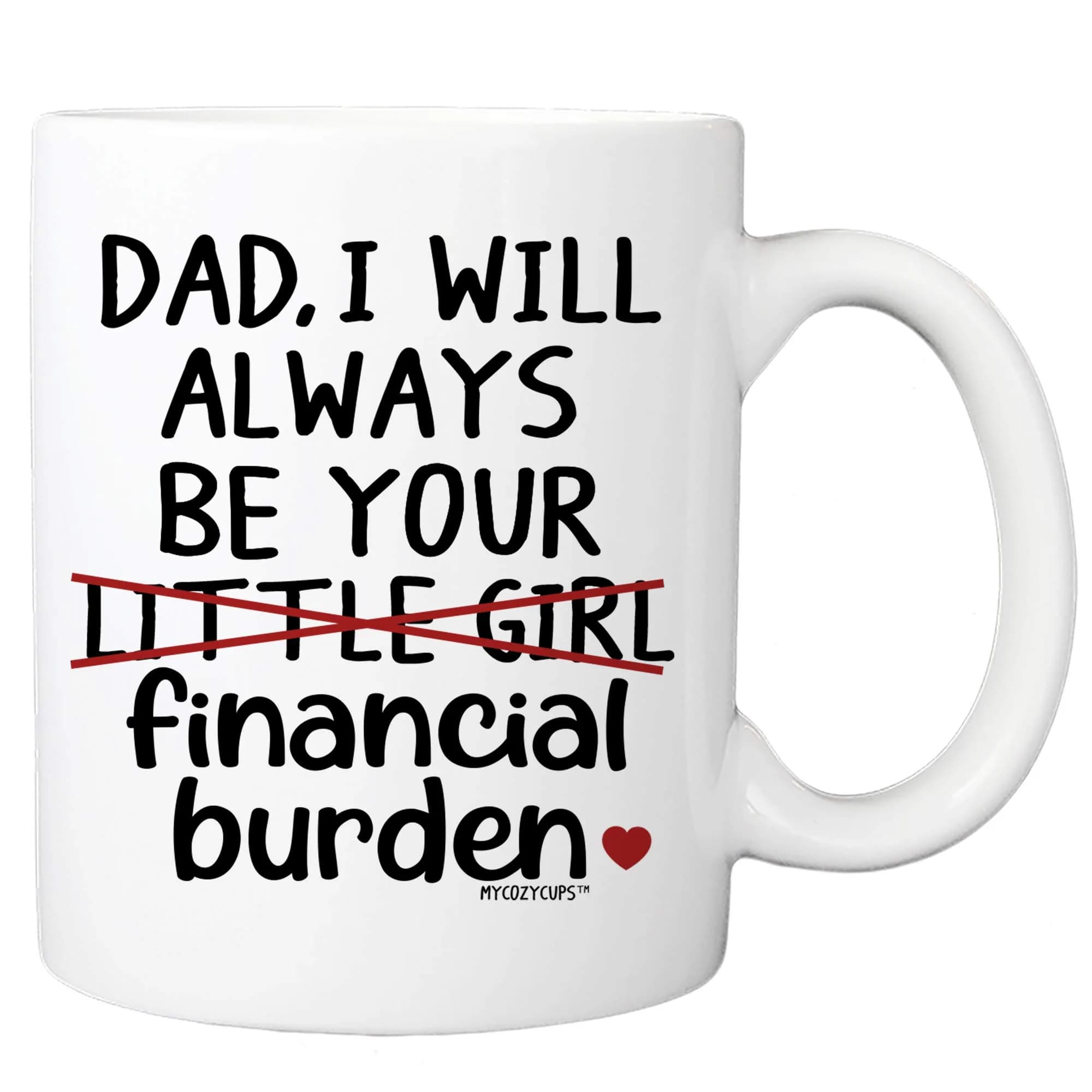 MyCozyCups Father's Day Mug For Dad From Daughter | Funny 11oz Gift for Dad in India — White