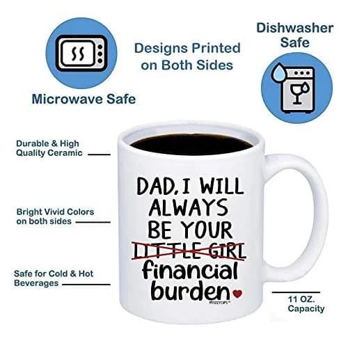 MyCozyCups Father's Day Mug For Dad From Daughter | Funny 11oz Gift for Dad in India thumbnail 3