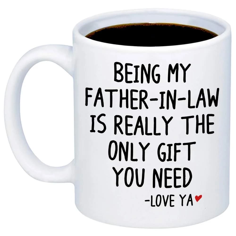 MyCozyCups Father's Day Mug for In Law 11oz | Funny Sarcastic Gift for Dad-in-Law — White