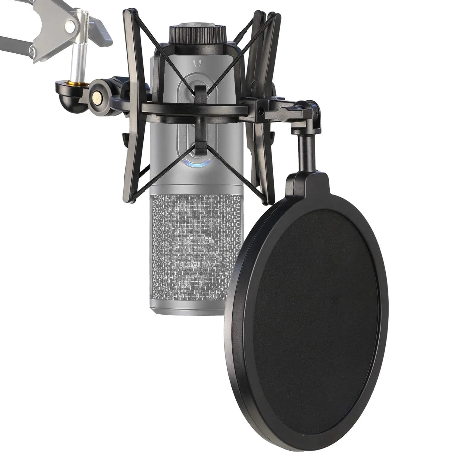 YOUSHARES Shock Mount with Pop Filter & Windscreen for Audio-Technica ATR2500X/ATR2500 USB Mics | Reduces Vibration Noise