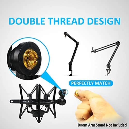 YOUSHARES Shock Mount with Pop Filter & Windscreen for Audio-Technica ATR2500X/ATR2500 USB Mics | Reduces Vibration Noise thumbnail 5