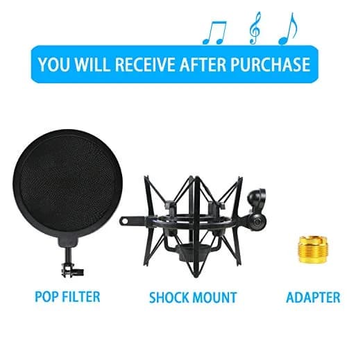 YOUSHARES Shock Mount with Pop Filter & Windscreen for Audio-Technica ATR2500X/ATR2500 USB Mics | Reduces Vibration Noise thumbnail 6