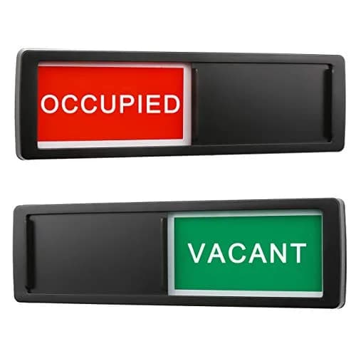 LoYinLo Do Not Disturb Sign 18cm x 5cm | Clear Privacy Indicator for Offices and Homes — Vacant Occupied-Black