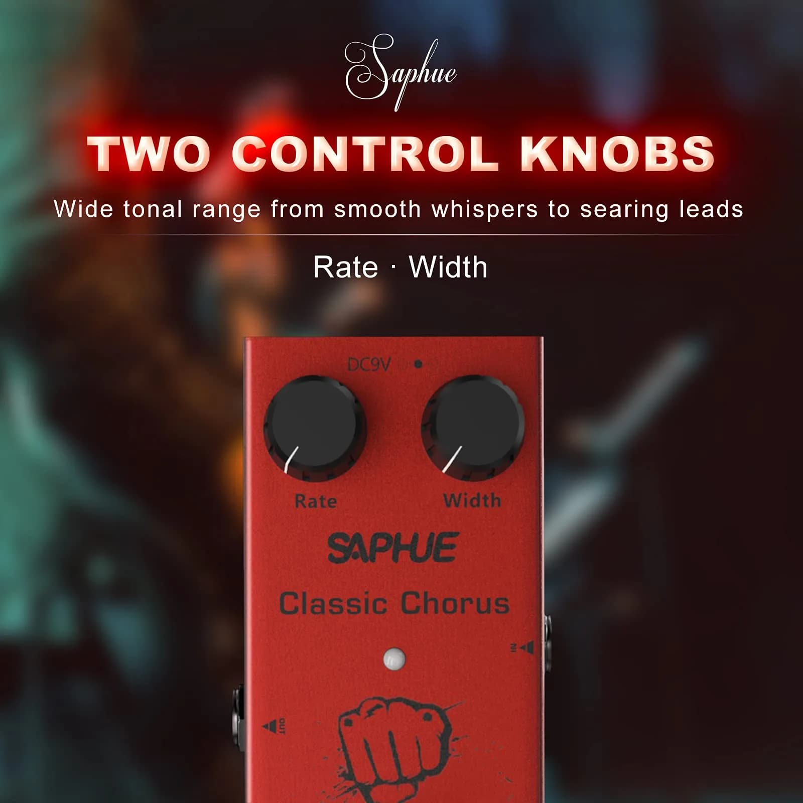 SAPHUE Classic Chorus Guitar Effects Pedal 10.67cm (4.2in) | True Bypass Analog Tone - main product image