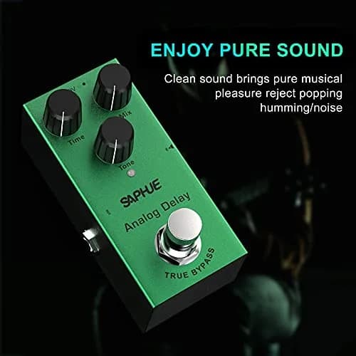 SAPHUE Analog Delay Guitar Effects Pedal Dark Green | True Bypass Mini Pedal for Electric Guitar thumbnail 3