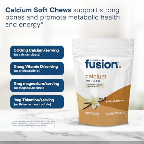 Bariatric Fusion Calcium Soft Chews, Vanilla, 60 Count | Supports Bone & Energy thumbnail 5