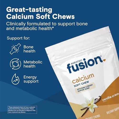 Bariatric Fusion Calcium Soft Chews, Vanilla, 60 Count | Supports Bone & Energy thumbnail 2